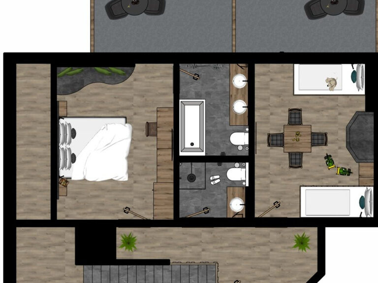 Grundriss Familien Appartement Mansarde #207